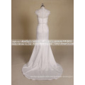 2016 appliqued lace and satin wedding dress short sleeve new design lace bridal gown